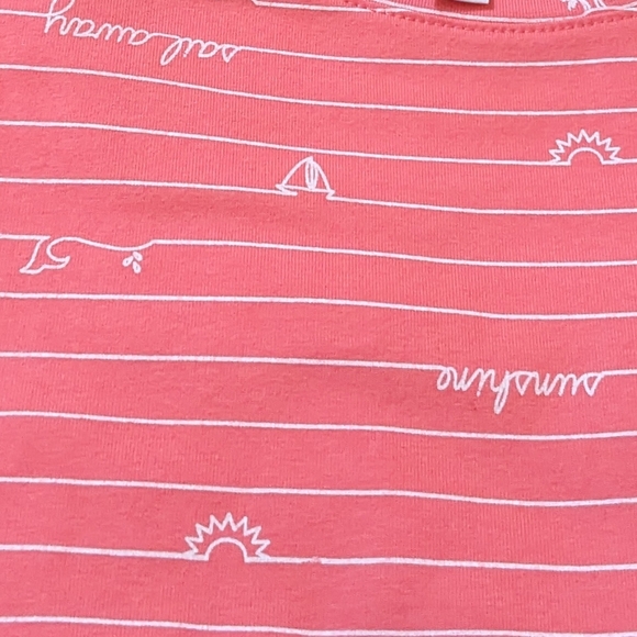 Denim & Co 1X Jersey Knit Nautical Motif Warm Coral NWOT - Picture 5 of 5